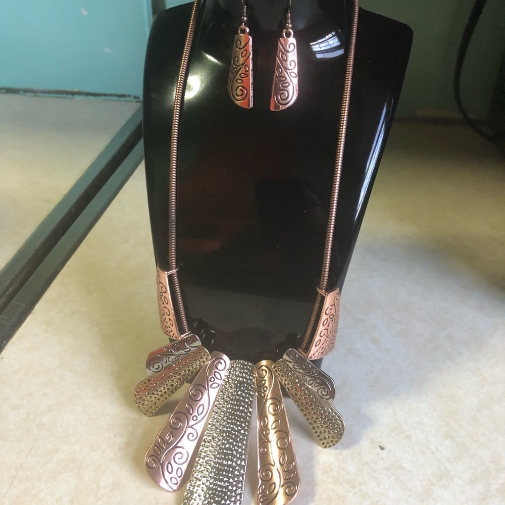 Beautiful necklace and earring set.